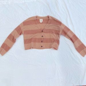 Billabong cropped button front sweater